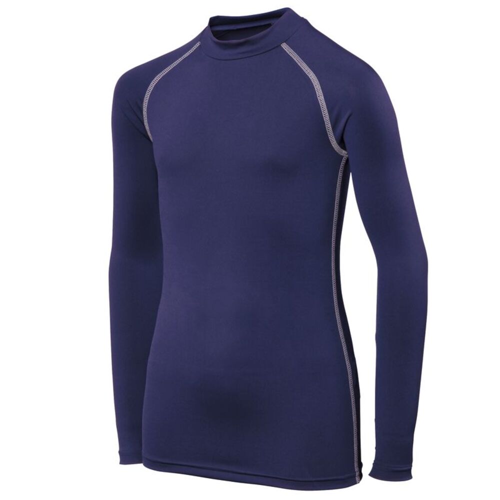 Rhino Childrens Big Boys Long Sleeve Thermal Underwear Base Layer Vest Top / Nav